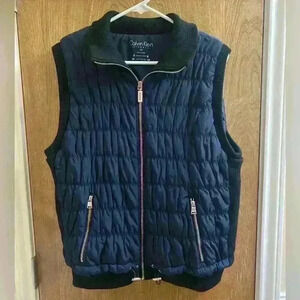 Calvin Klein Vest Womens 1X Dark Navy/Black Gold Zip Performance Jacket Running